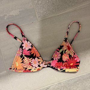 Pink Floral Bikini Top
